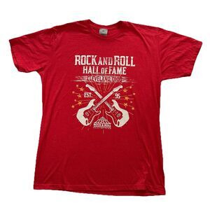 Rock And Roll Hall Of Fame & Museum Cleveland Ohio Guitars Retro T-Shirt L Music